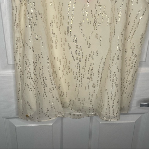 Lilly Pulitzer Florin Silk Sleeveless V-Neck Coconut Fish Clip Chiffon M - Picture 4 of 11